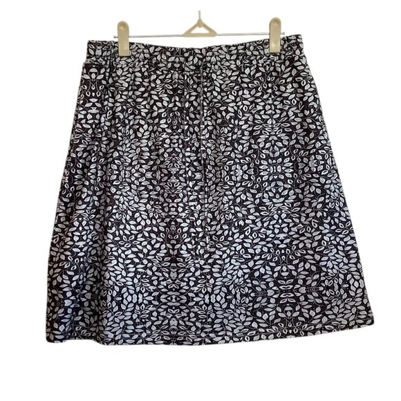 Coorun Athletic Skort Skirt Women Large Black White Leaf Print Pockets Tennis - Picture 1 of 9